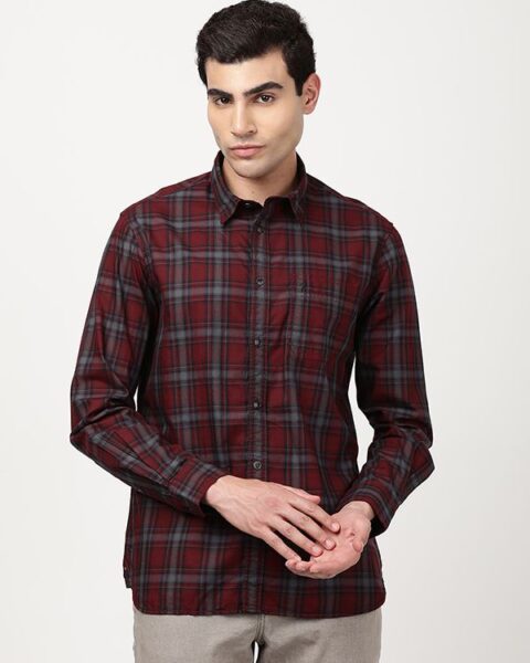 Men Checked Full Sleeve Cotton Shirt