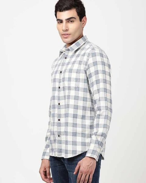 Men Checked Full Sleeve Cotton Blend Shirt