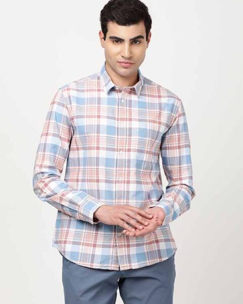 Men Checked Full Sleeve Cotton Shirt