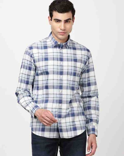 Men Checked Full Sleeve Cotton Shirt