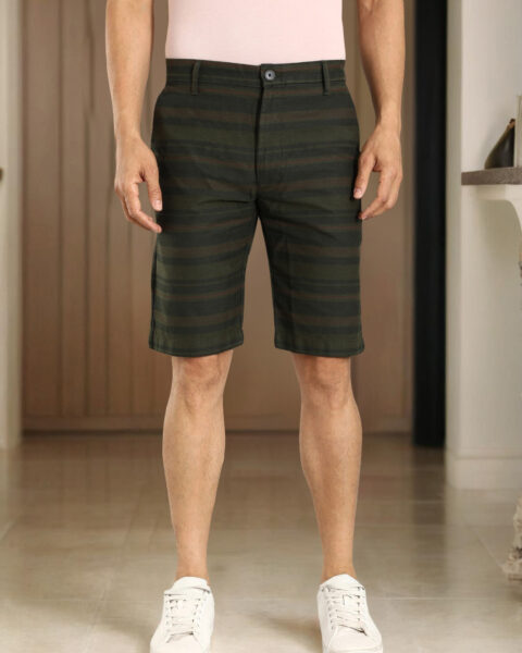 Men Striped Cotton Shorts
