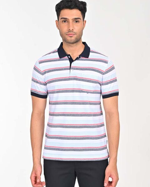 Men Striped Polo T-Shirt