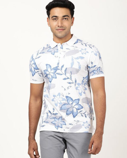 Men Printed Polo T-Shirt