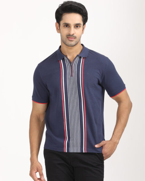 Men Stripes Polo T-Shirt