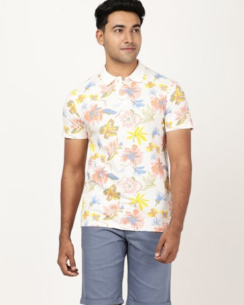 Men Printed Polo T-Shirt