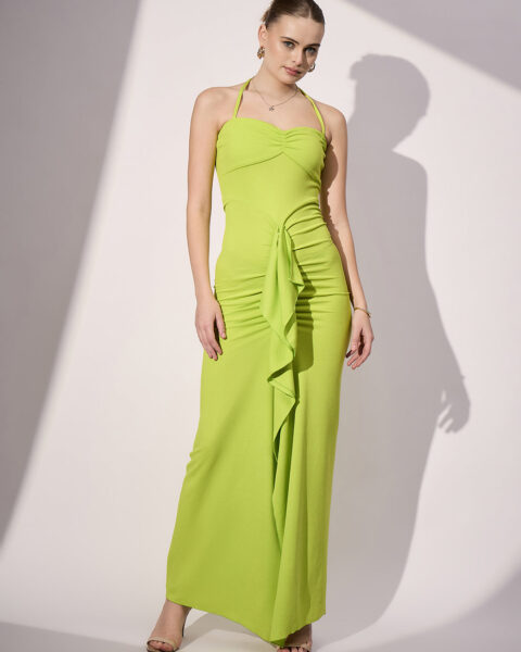 Stretchable Ruffle Maxi Dress