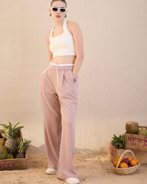 Contrast Waistband Trouser