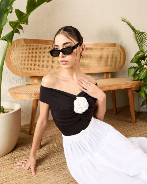 Off-Shoulder Rose Top